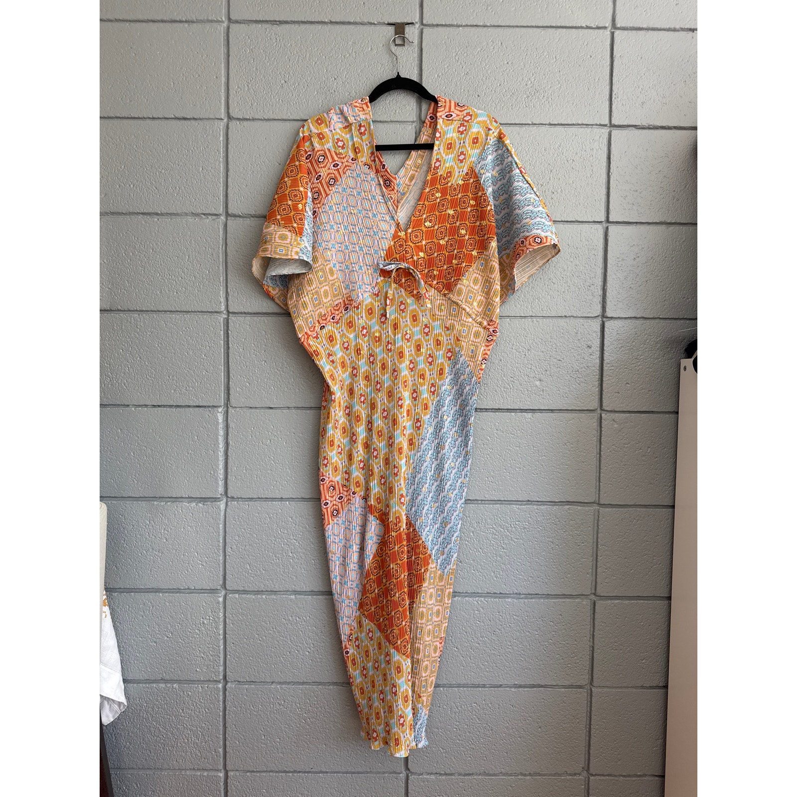 Never Fully Dressed Patchwork Plisse Mollie Midi Dress Size 10 — image 2 of 5